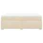 Cremefarbenes vidaXL Boxspringbett 140x200 cm mit Matratze und weißem Topper.
