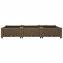 Braunes furnicato Hochbeet aus Polypropylen, 120x40x23 cm, mit geflochtener Optik.
