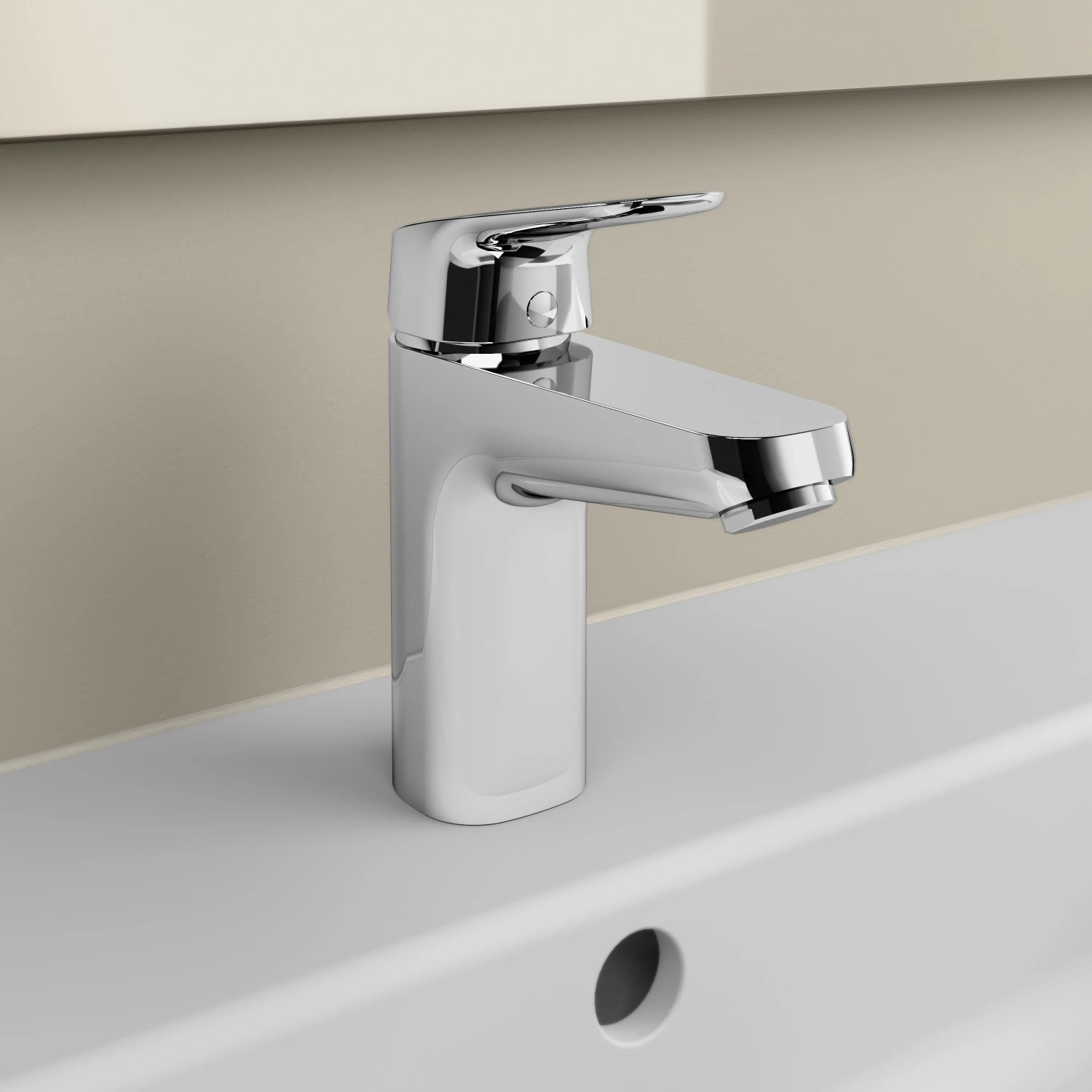 Ideal Standard Ceraflex Armatur Paket mit Waschtisch- und Brausearmatur in Chrom.