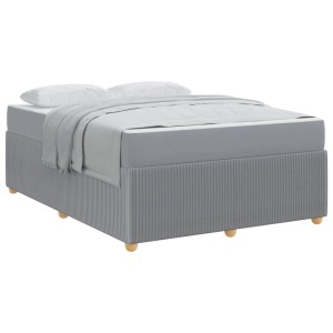 vidaXL Bettrahmen mit Matratze Hellgrau 160 x 200 cm Stoff 3398405