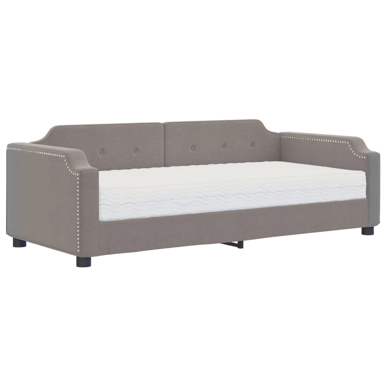 vidaXL Tagesbett mit Matratze Taupe 90x200 cm Stoff1843242