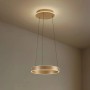 Lucande LED-Pendelleuchte Tindra, rund, Gold/Messing Metall, modern, warmweißes Licht für Wohnzimmer.