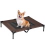 PawHut Hundeliege Outdoor, braunes Haustierbett mit atmungsaktivem Netz für Hunde.