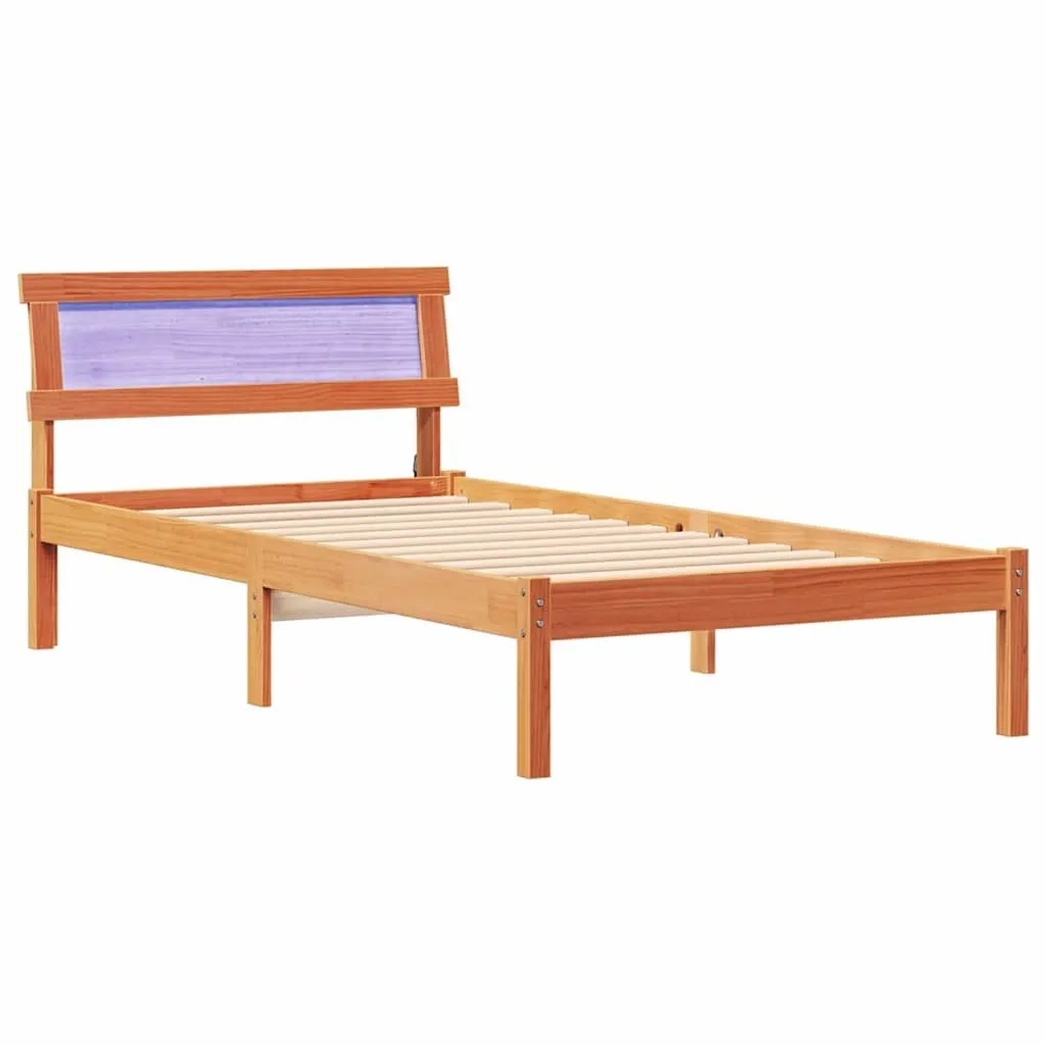 vidaXL Bettrahmen Wachsbraun 75 x 190 cm Massives Kiefernholz 872847