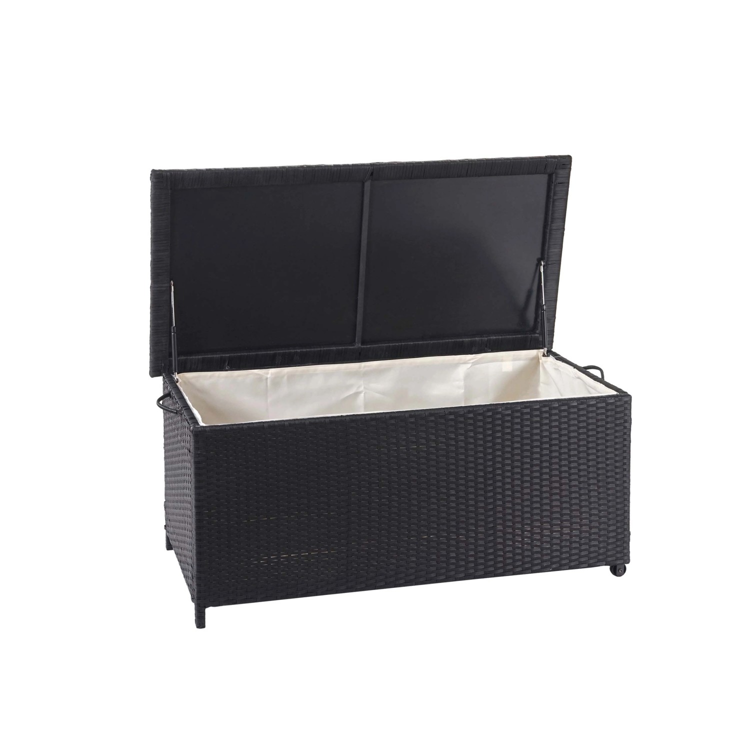 MCW Poly-Rattan Kissenbox D88 170l Premium Schwarz 51x100x50cm 170l günstig online kaufen