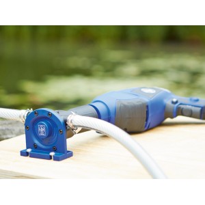 LUX Bohrmaschinenpumpe 1300, blau, mit Schlauchanschluss. Zubehör für Bohrmaschinen.