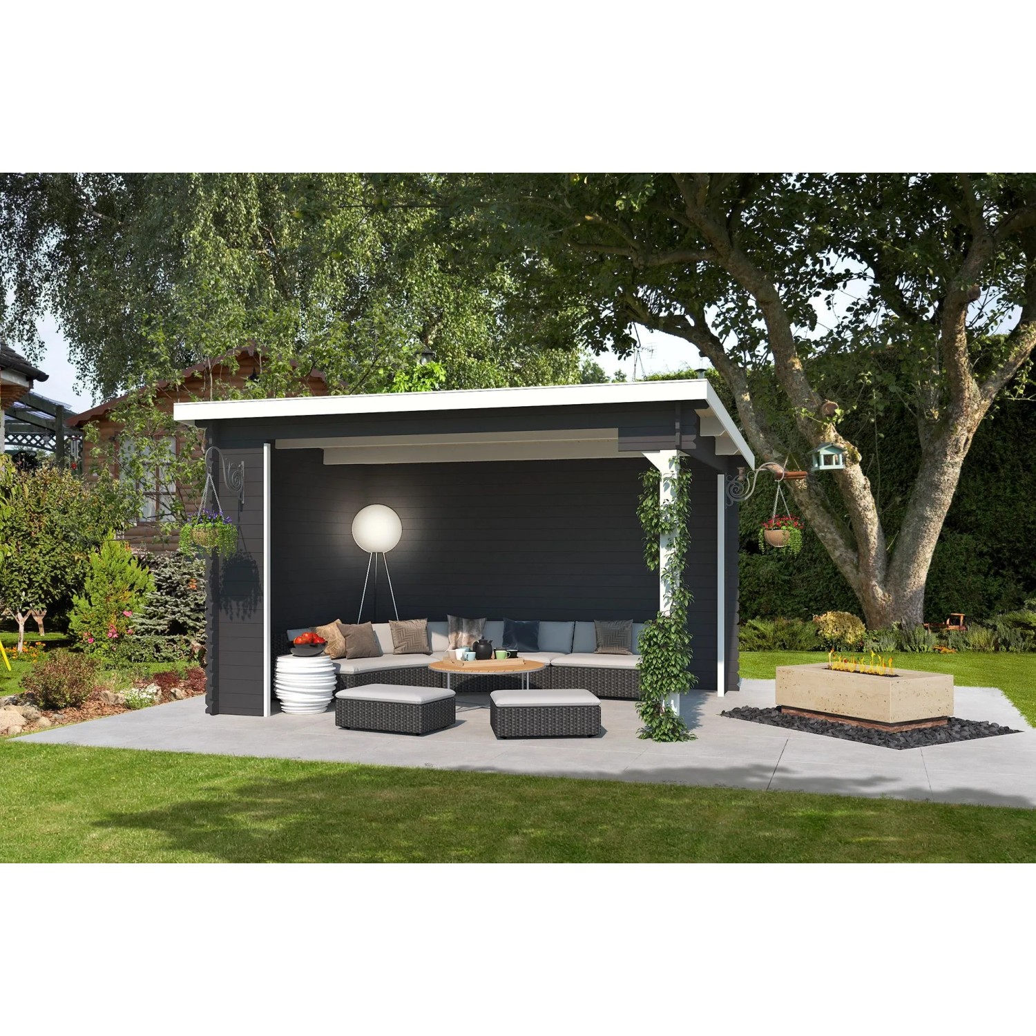 Lasita Gartenhaus Buffalo 380 Carbongrau 380 cm x 275 cm