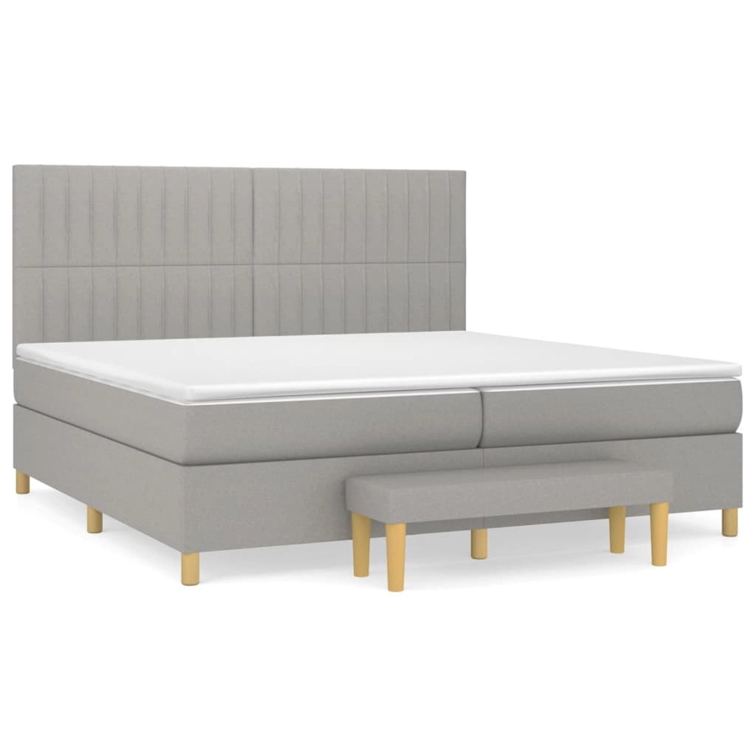 Vidaxl Boxspringbett Mit Matratze Hellgrau 200x200 Cm Stoff günstig online kaufen