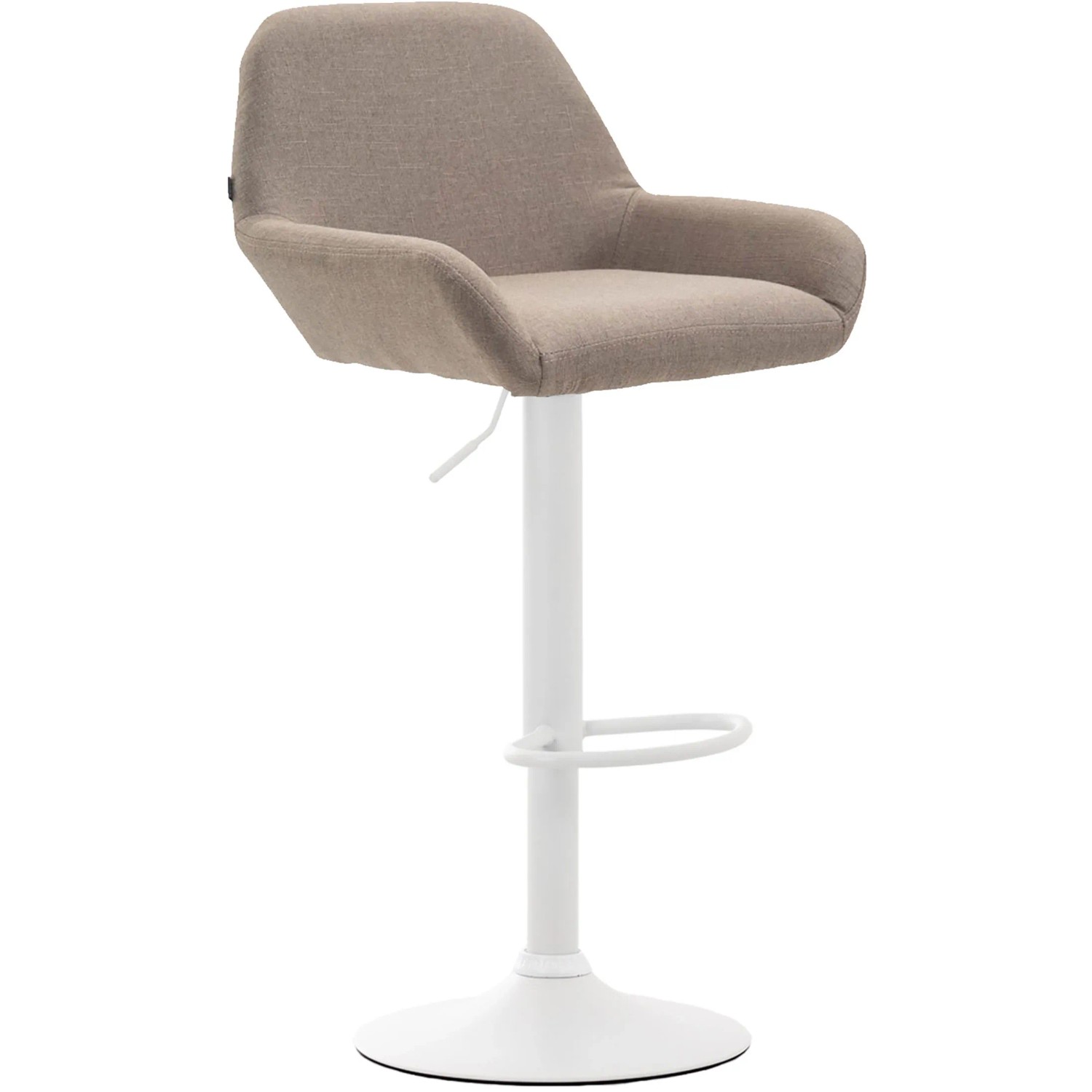 CLP Barhocker Braga Stoff Taupe/Weiß