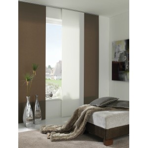 Gardinia Schiebevorhang Uni Weiß, 60x245 cm, als Fensterdekoration im Wohnraum.