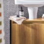 SoBuy Waschbeckenunterschrank BZR63-II-PF, braun, mit 2 Türen unter einem Waschbecken.