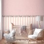 A.S. Creation Vlies-Bordüre mit Blümchen und Vögeln in Grün, Rosa und Lila für das Kinderzimmer.