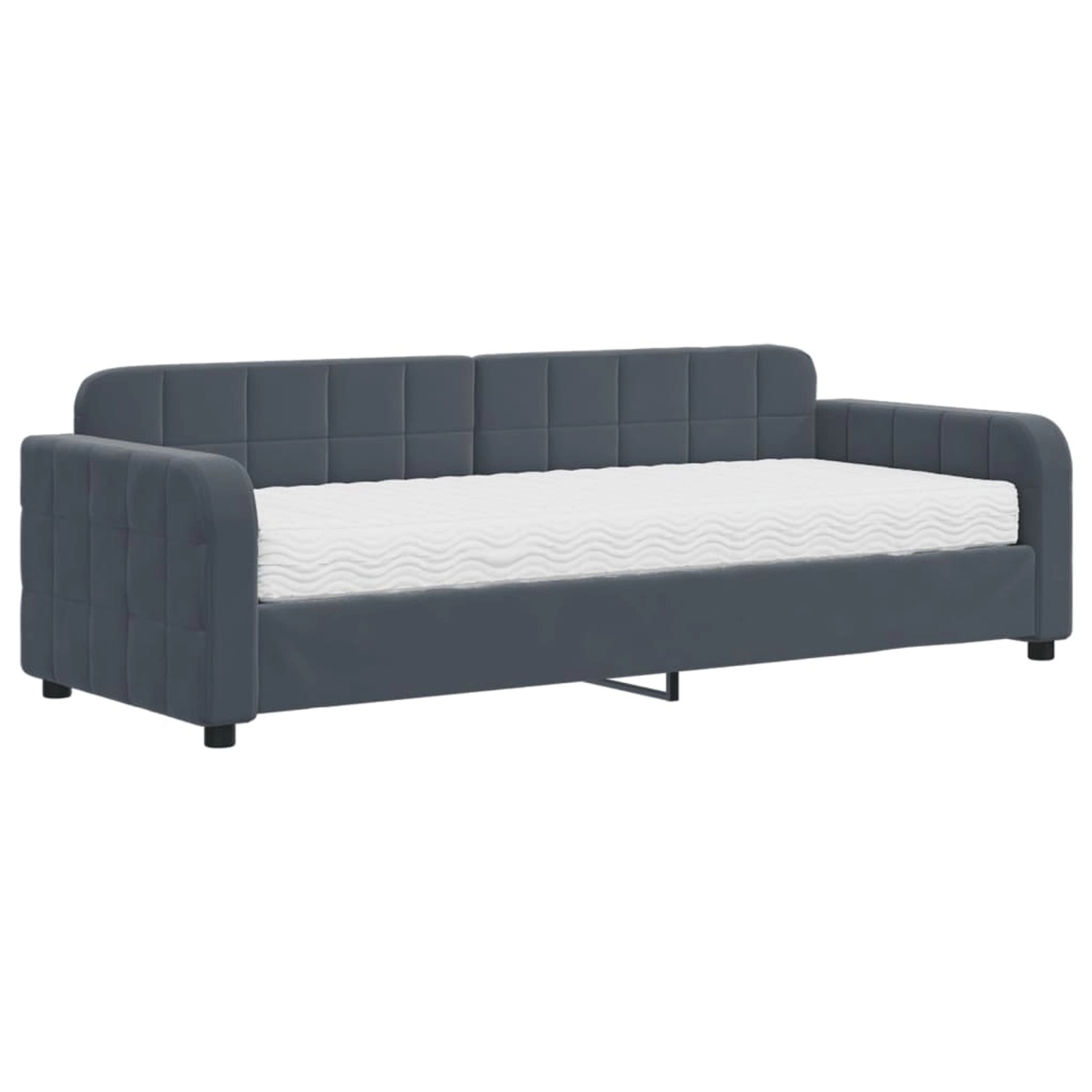 vidaXL Tagesbett mit Matratze Dunkelgrau 80x200 cm Samt 3196899