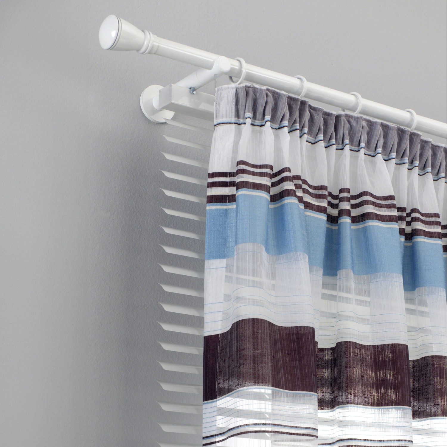 Gardinia Chicago Gardinenringe, 10er-Pack, weiß, für 20 mm Stangen. Gardinenstange mit Vorhang.