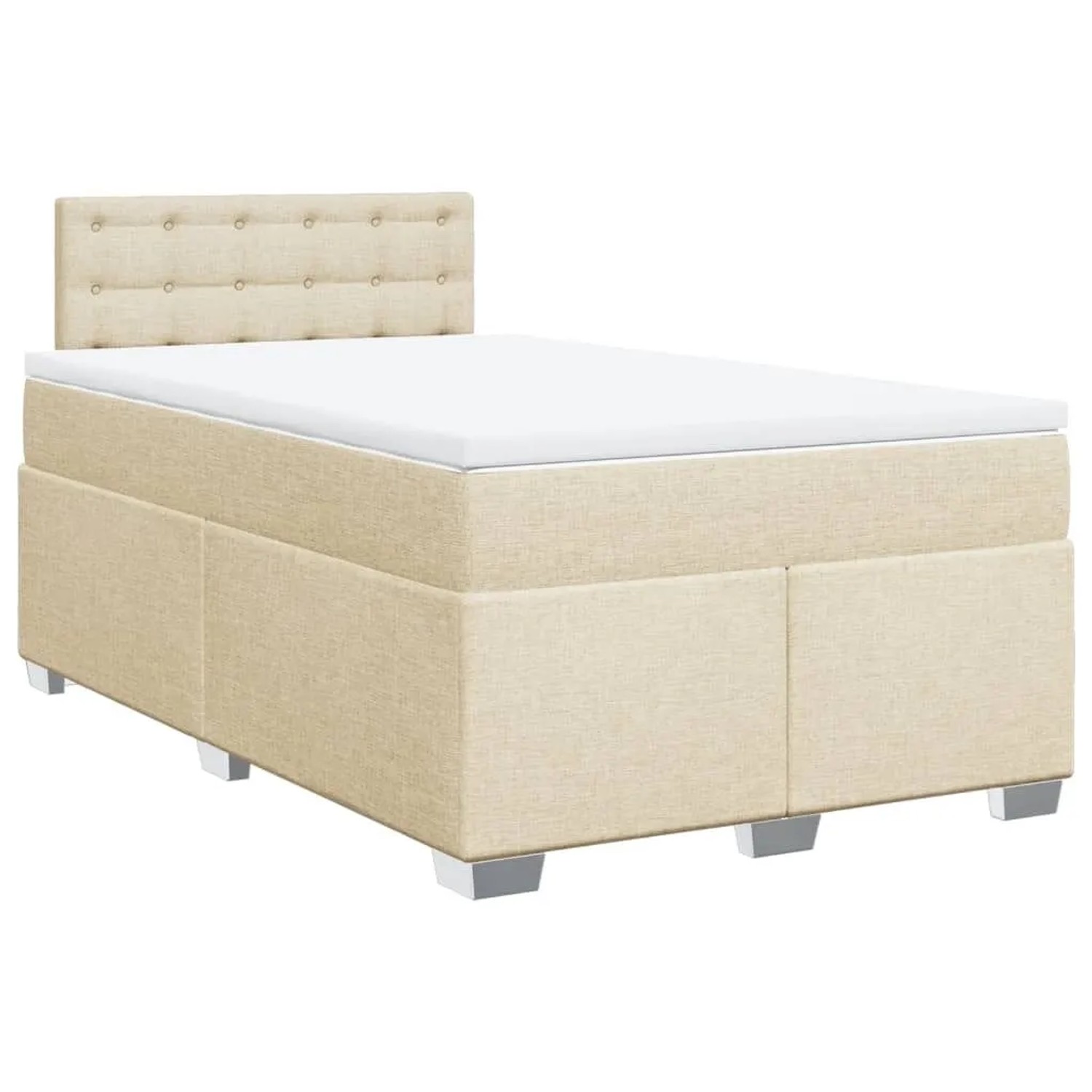 vidaXL Boxspringbett mit Matratze Creme 120x200 cm Stoff 3288174 günstig online kaufen