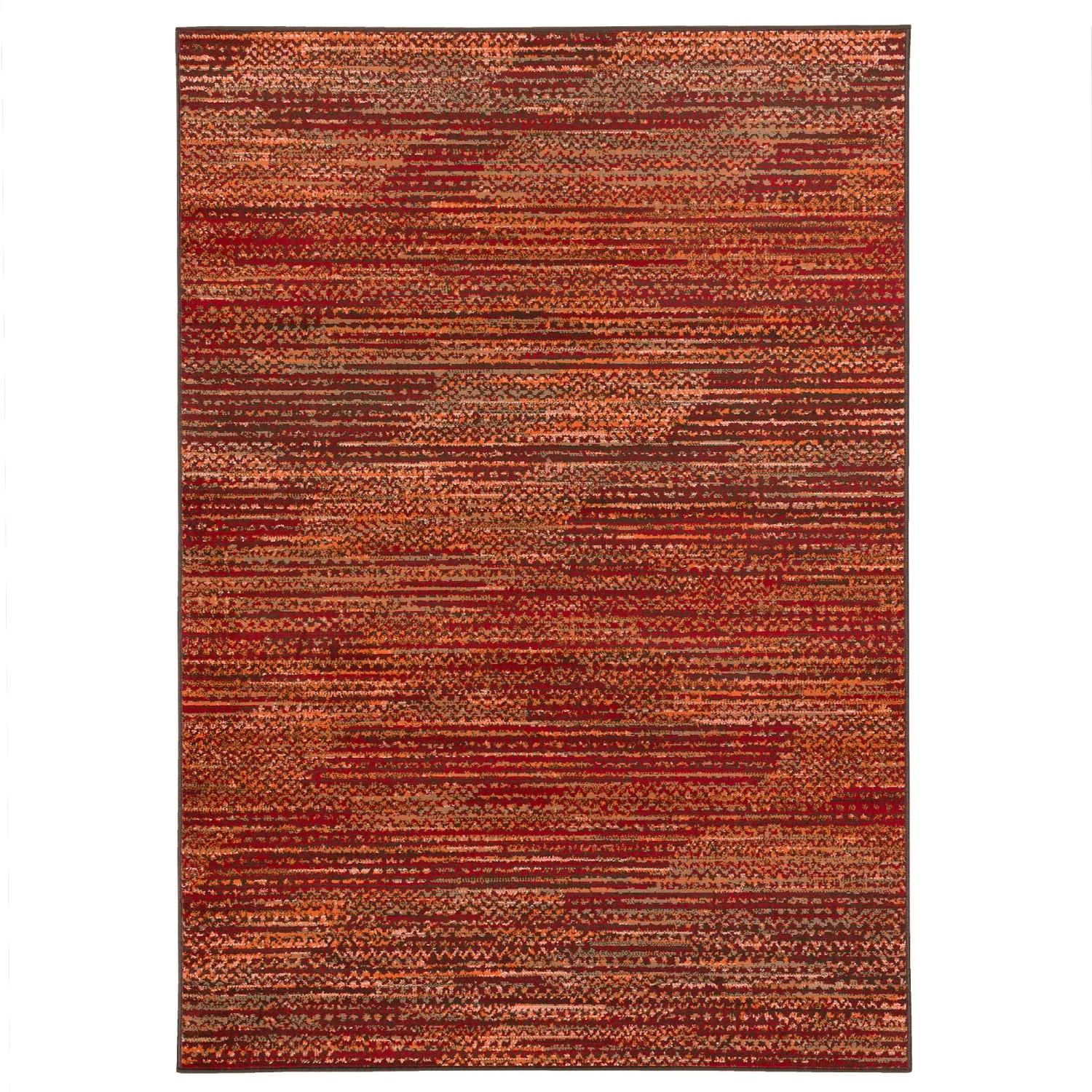 Pergamon Designer Teppich Samba in Terrakotta, 140x200cm. Kurzflorteppich mit Farbverlauf.