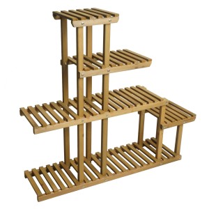 BERLINLODGE Pflanzregal HxBxT 95x105x25cm 5 Ablagen Outdoor Tanne Holz Blumentreppe Standregal Regal Blumenständer