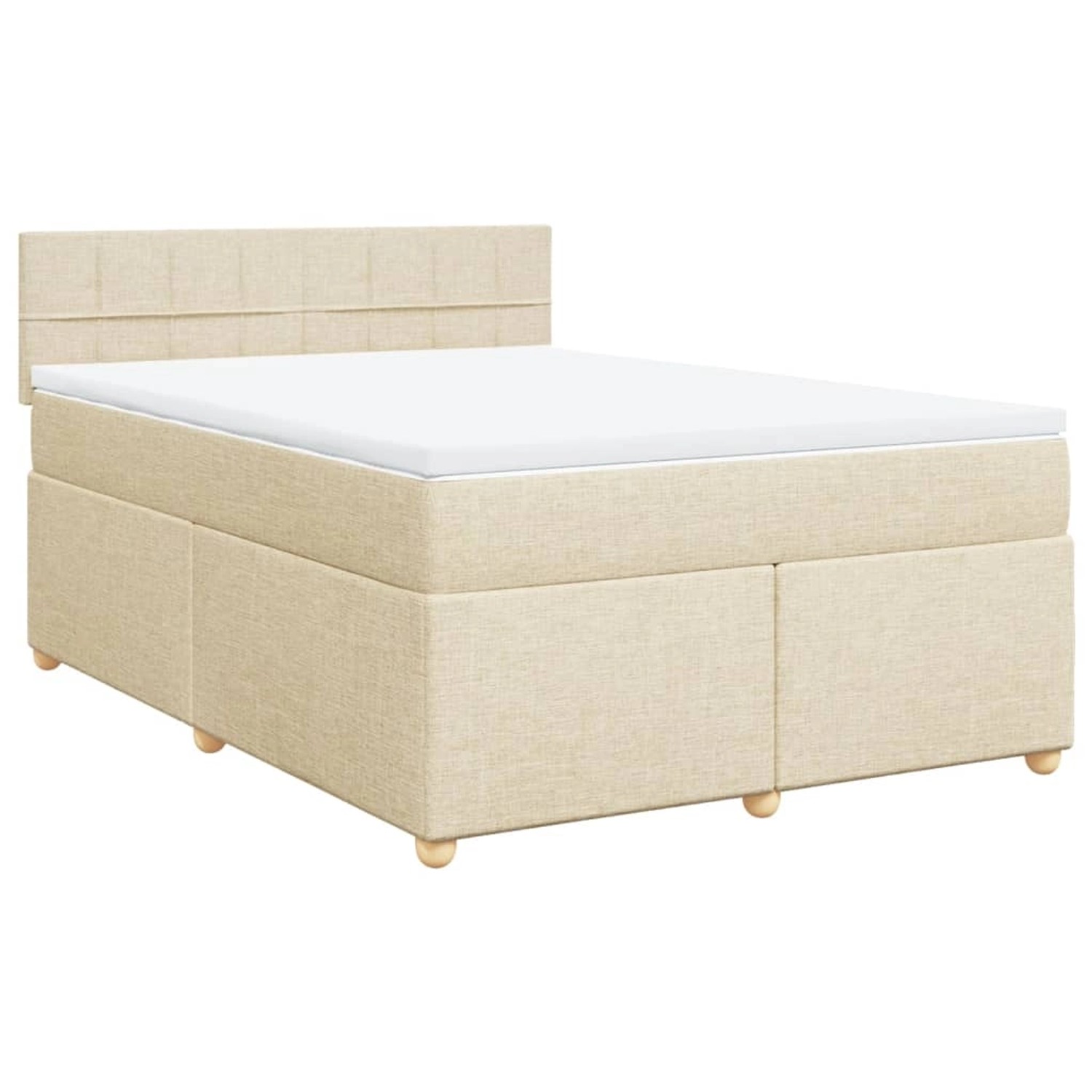 vidaXL Boxspringbett mit Matratze Creme 160x200 cm Stoff 3286736 günstig online kaufen