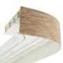 Bestlivings Gardinenschiene 270 cm mit Blende in Sonoma Holzoptik.