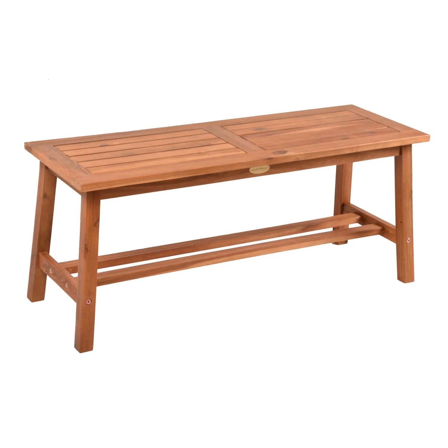 DELUKE Gartenbank DORINA 100cm Breit Akazie Braun Terrassenbank Wetterfest Sitzbank Outdoor Bank