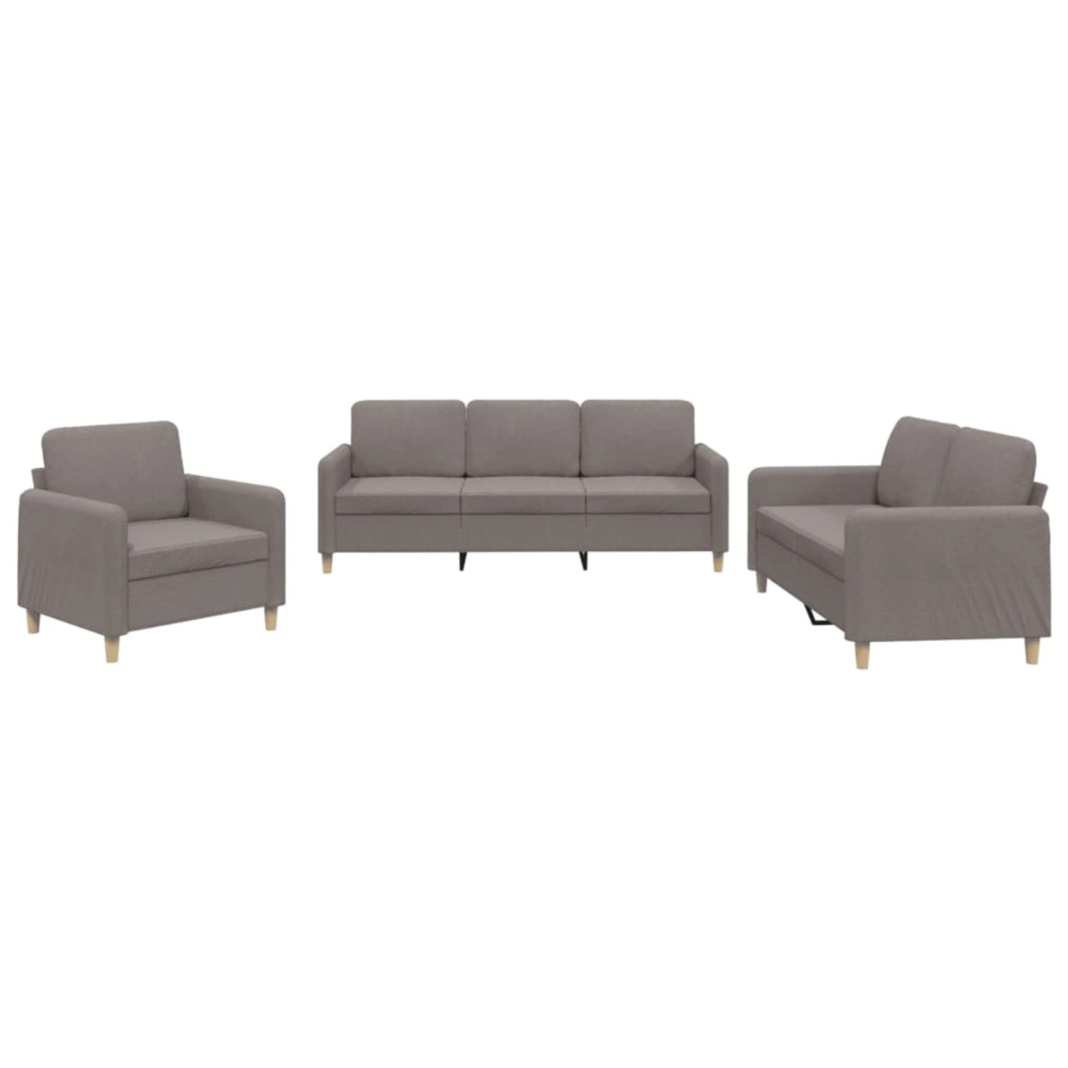 vidaXL 3-Tlg Sofagarnitur mit Kissen Taupe Stoff 3202061 günstig online kaufen