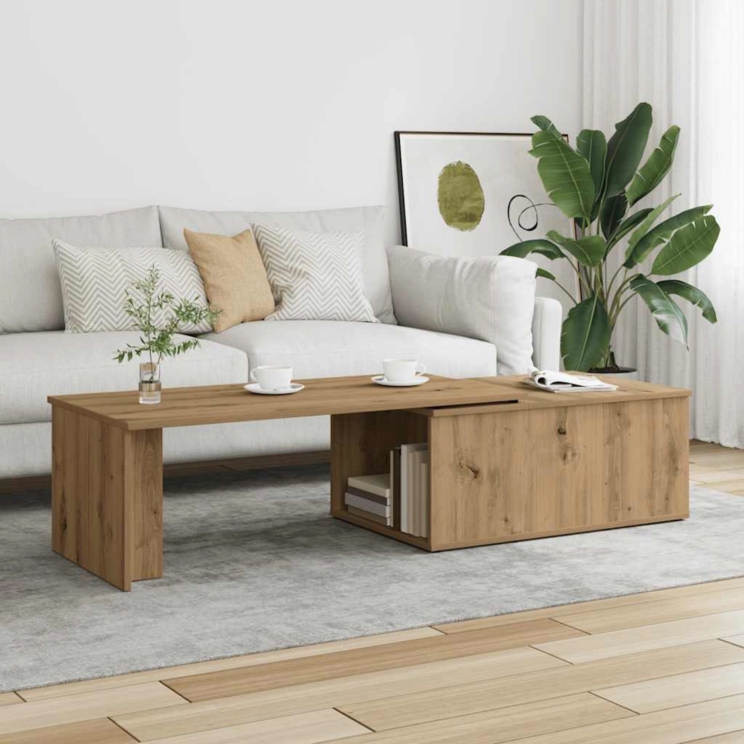 vidaXL Couchtisch Artisan-Eiche 150x50x35 cm Holzwerkstoff 855981 günstig online kaufen