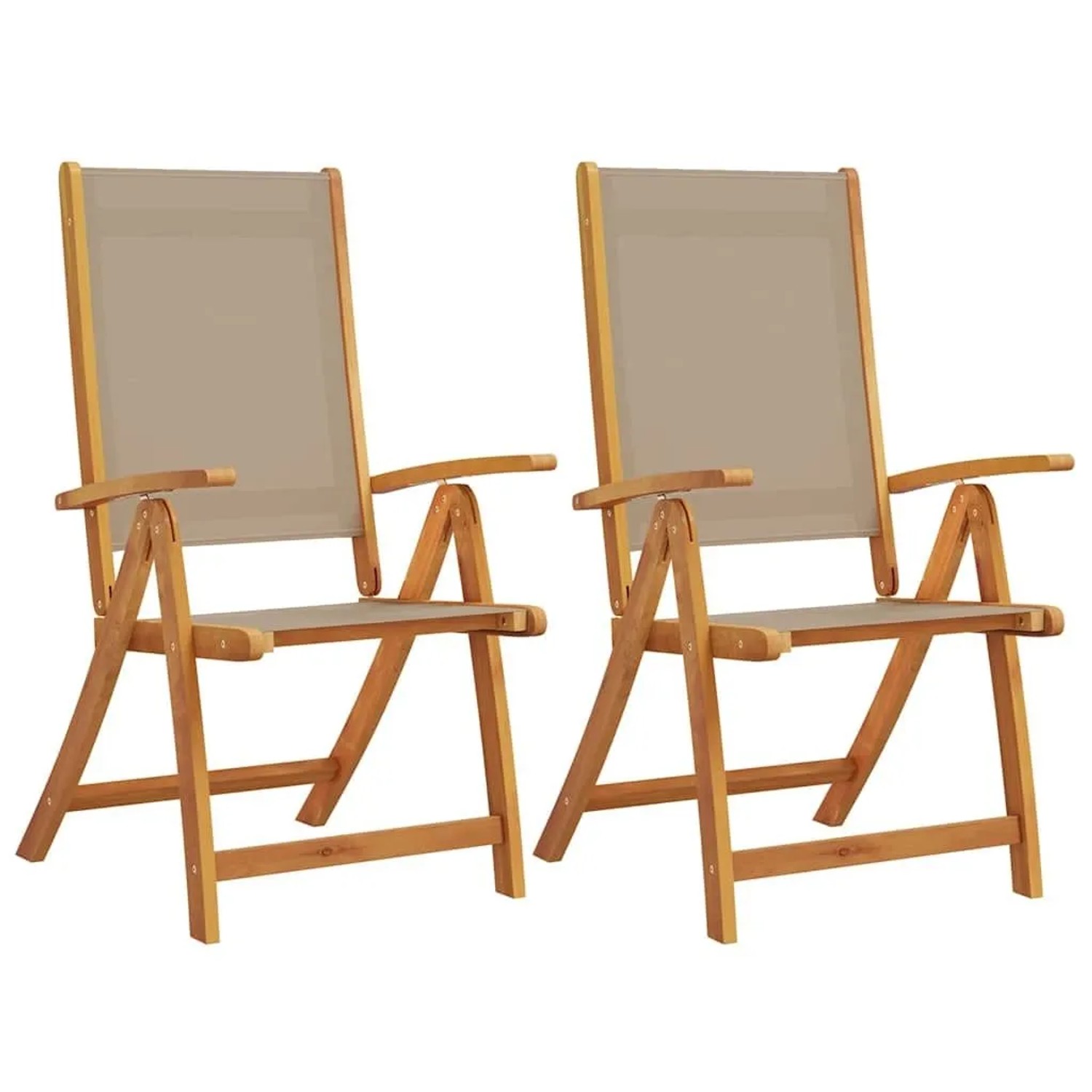 vidaXL Gartenstühle 2 Stk Klappbar Massivholz Akazie und Textilene 4008423