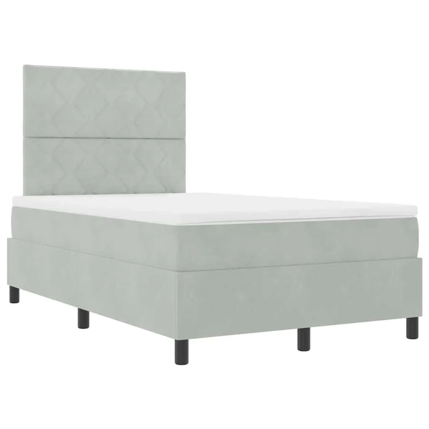 vidaXL Boxspringbett mit Matratze Hellgrau 120 x 200 cm Samt 3339890 günstig online kaufen