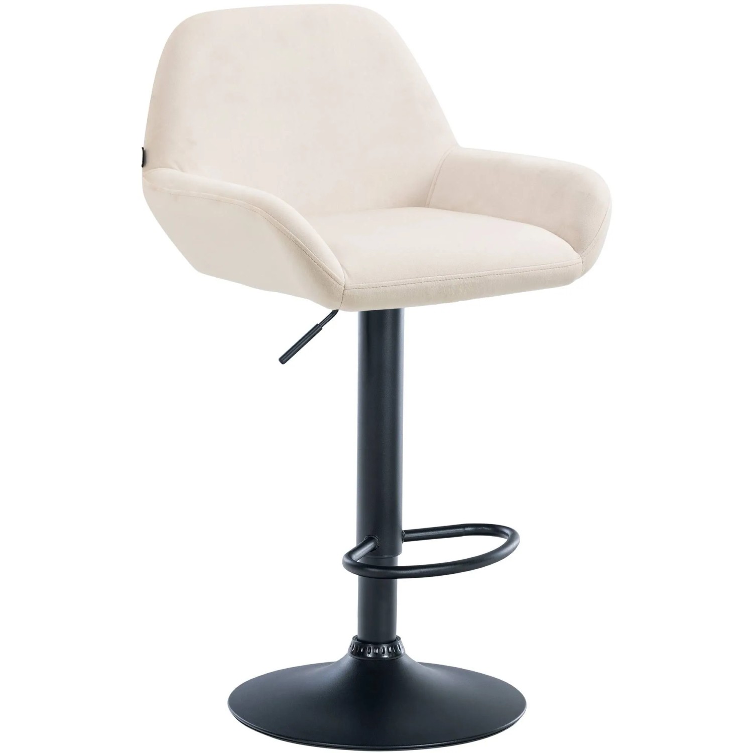 CLP Barhocker Braga Samt Creme/Schwarz
