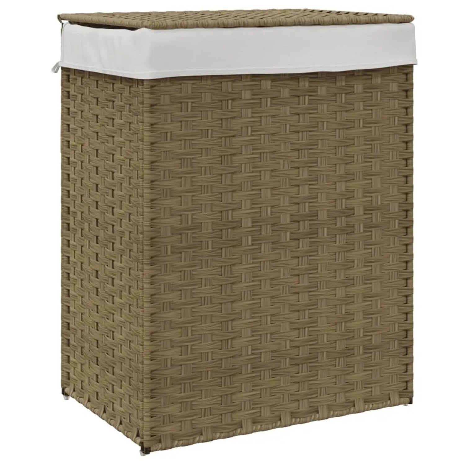 vidaXL Wäschekorb mit Deckel 46x33x60 cm Poly Rattan 372029