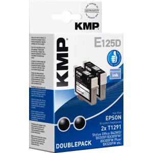 KMP E125D Tintenpatrone Doublepack Schwarz für Epson Drucker.