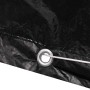 Schwarze Gartenmöbel-Abdeckung mit Aluminiumöse und Befestigungsseil. Robuste Schutzhülle.