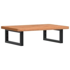 vidaXL Waschbeckenregal Wandmontage Stahl und Massivholz Buche 3302370