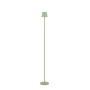 Grüne LED-Akku-Stehleuchte Euria, 125 cm hoch, für Innen und Außen. Dekoleuchte mit Touchdimmer.
