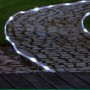 Jardinion Solar Lichterkette LED, 7m, transparent, kaltweiß, für Gartenweg oder Balkon.