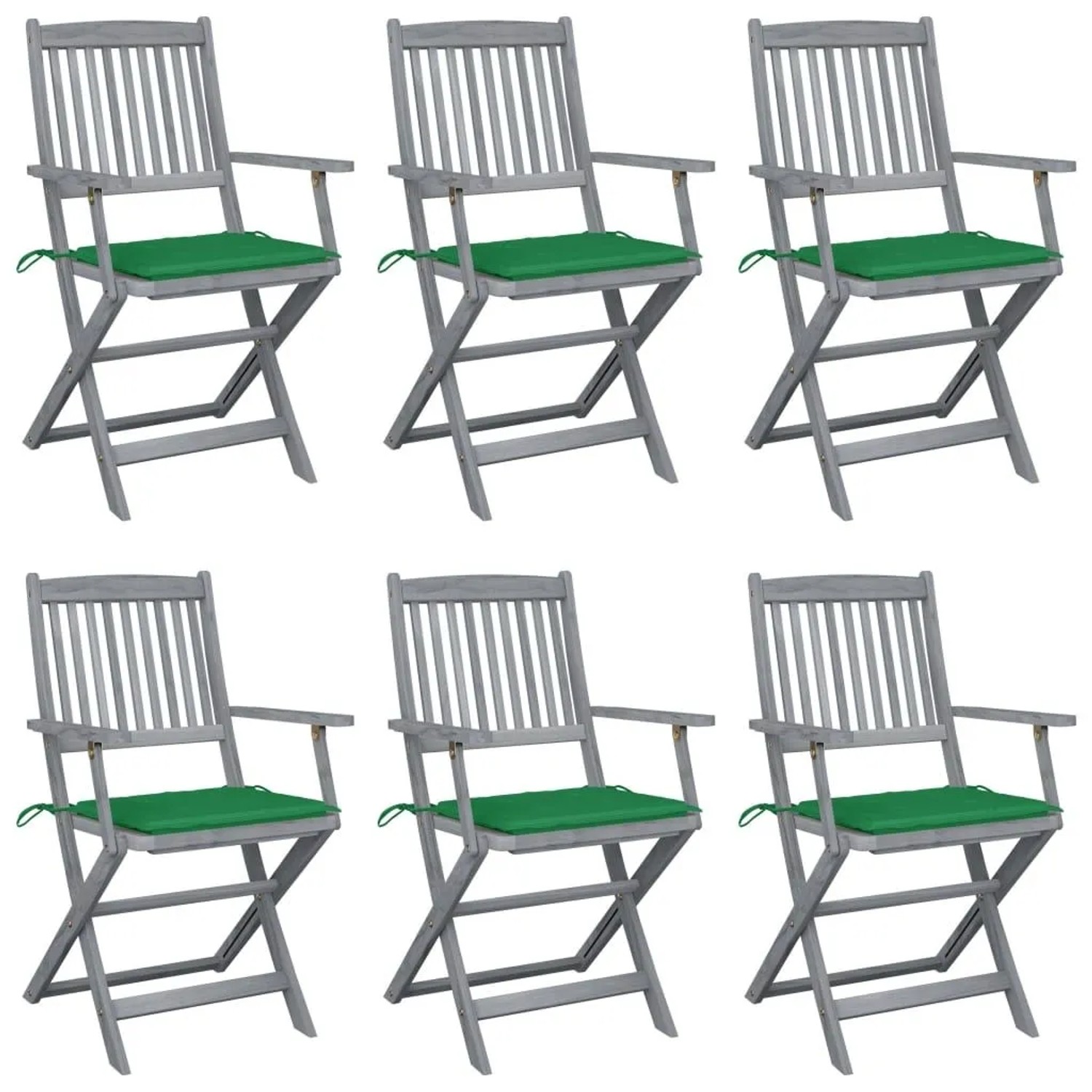 vidaXL Klappbare Gartenstühle 6 Stk mit Sitzkissen Massivholz Akazie 3065412