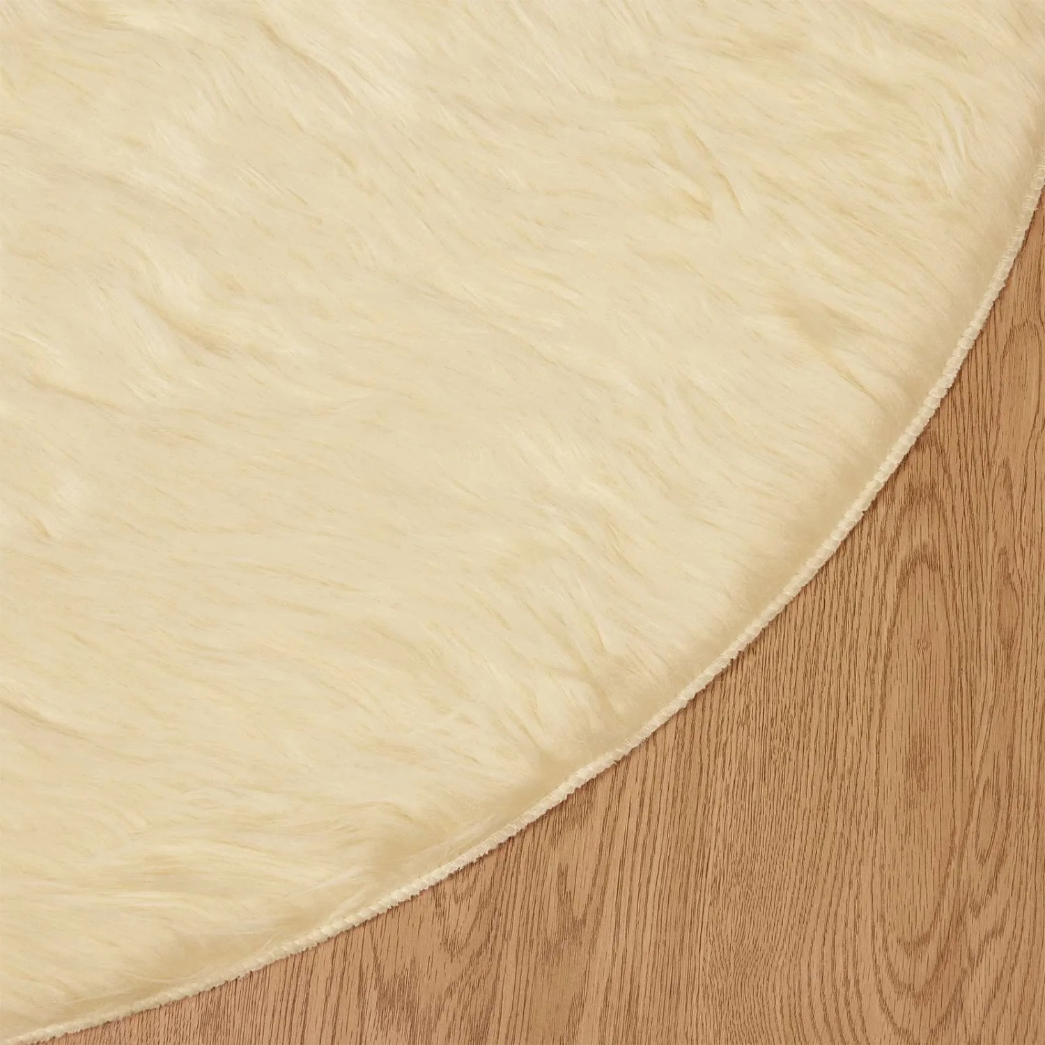 vidaXL Kunstschaffell Teppich Tafalla Creme Ø 160 cm Polyester 42021516_7