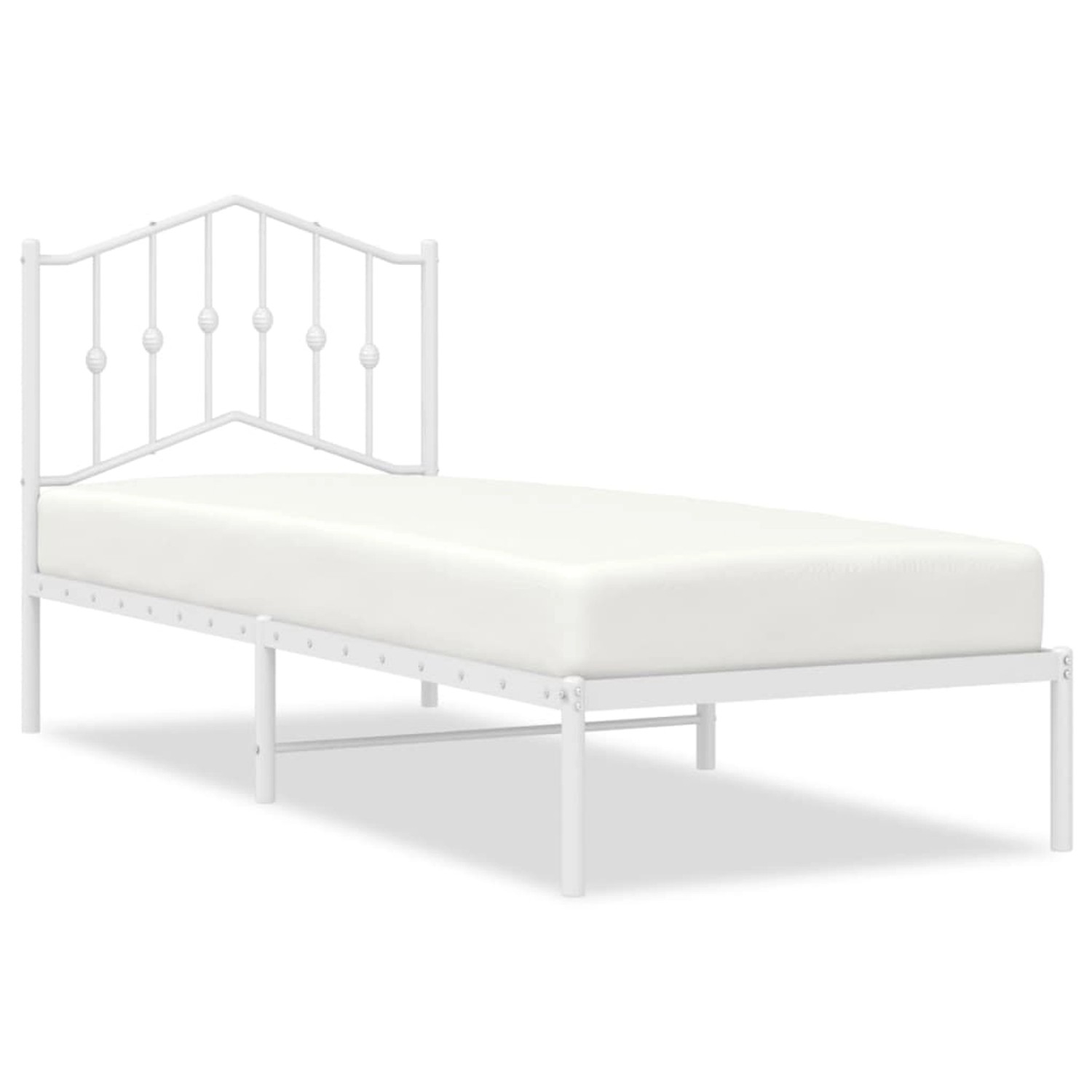 vidaXL Bettgestell mit Kopfteil Metall Weiß 90x190 cm 373830 günstig online kaufen