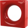 Roter Keramikstein Loop, Style'n Art Deko, 19x19x8 cm, für den Innenbereich.