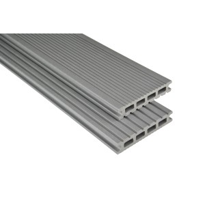 Kovalex WPC Terrassendielen, Bausatz Exklusiv mattiert Grau, 300x400cm, geriffelte Oberfläche.