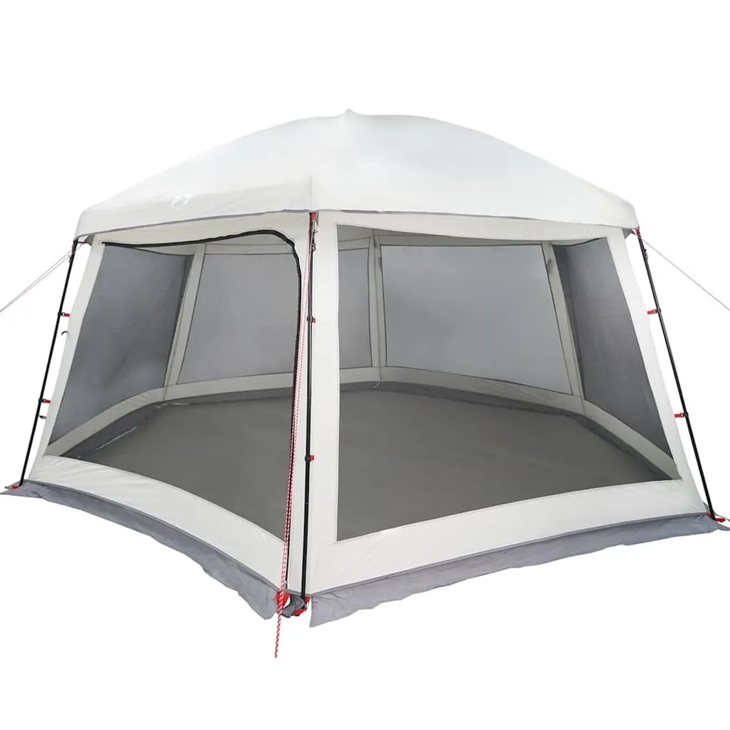 vidaXL Poolzelt mit Abnehmbarem Überzelt Netzwänden Grau 512x458cm 4100627_4