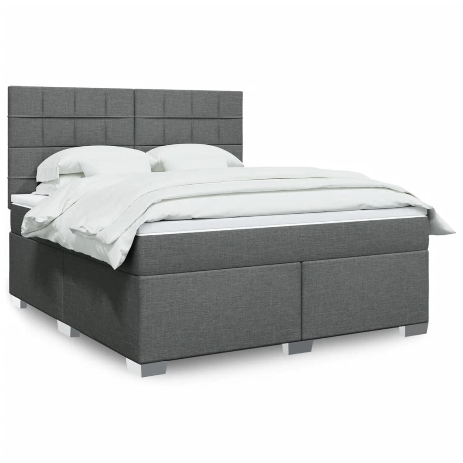 vidaXL Boxspringbett mit Matratze Dunkelgrau 180x200 cm Stoff 3292868 günstig online kaufen