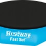 Bestway Flowclear Poolabdeckung, schwarz, Ø 244 cm. PVC Pool Abdeckplane für Fast Set Pools.