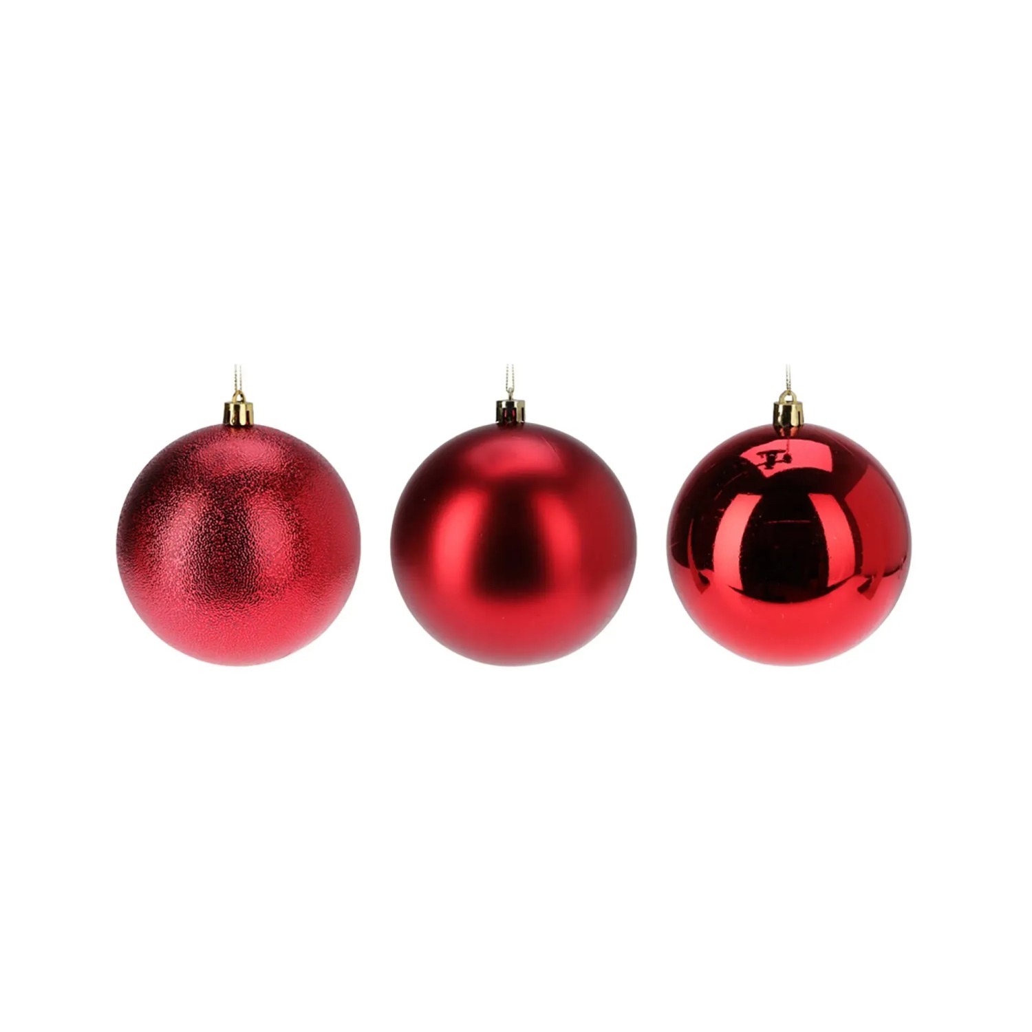 Weihnachtskugel Polystyrol 120 mm Rot 3-fach Sortiert