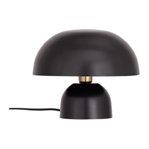 Moderne schwarze Pilz-Tischlampe Sidney aus Metall, 31 cm, als stilvolle Innenleuchte.