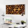 Banjado Magnettafel 78x37cm mit Leopard-Motiv, silberne Magnetwand als Pinnwand mit 4 Magneten.