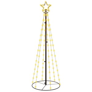 LED-Weihnachtsbaum in Kegelform mit warmweißen Lichtern und Sternspitze, 180cm hoch.