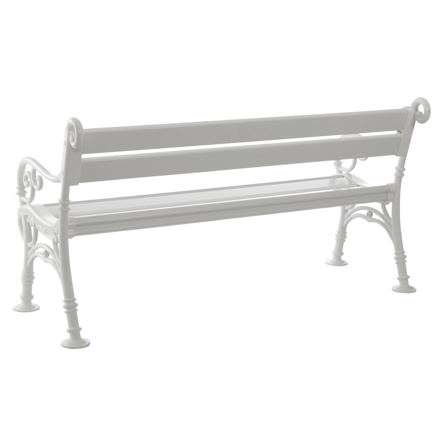 Weiße Blome-Tillmann Gartenbank Linderhof für 3 Personen, klassisches Design.