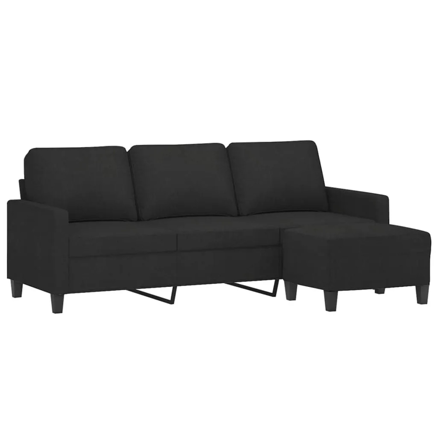 vidaXL 3-Sitzer-Sofa mit Hocker Schwarz 180 cm Stoff 3201041 günstig online kaufen