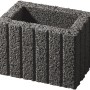 Anthrazitfarbener Mini Pflanzstein (30x20x20 cm) mit gerillter Oberfläche für Gartenmauern.